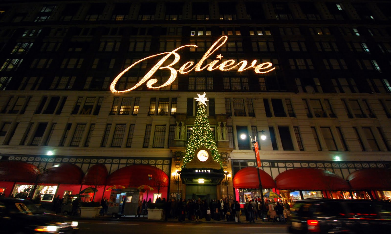 front of Macy's department store on 34th street in Manhattan NYC