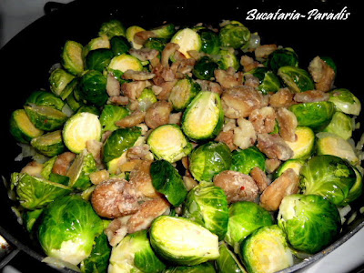 Brussels Sprouts and Chestnuts with Blue Cheese