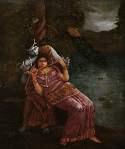 Radha Krishna By Hemendranath Mazumder Mid 1930s Old Indian Arts