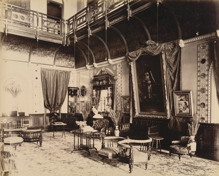 New Palace at Makarpura, Darbar Hall - Baroda 1895 - Old Indian Photos