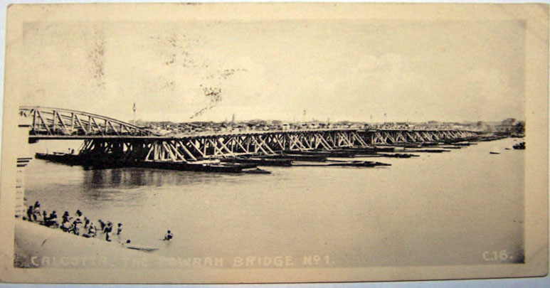 Calcutta (Kolkata) - The Old Howrah Bridge - 1912