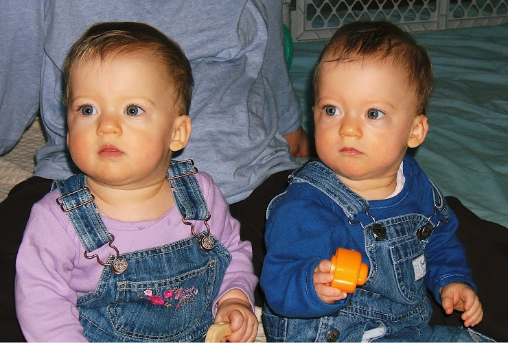 Babies in overalls