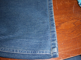 I should be sewing: Easy way to hem blue jeans, pants or shorts.