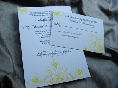 Yellow Navy wedding invitations