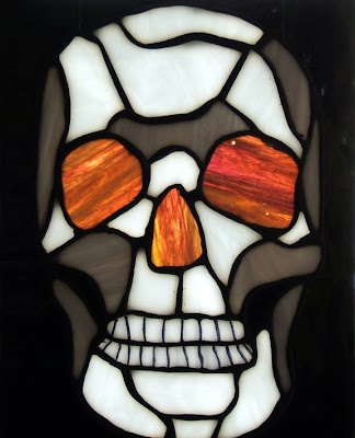stained glass skull