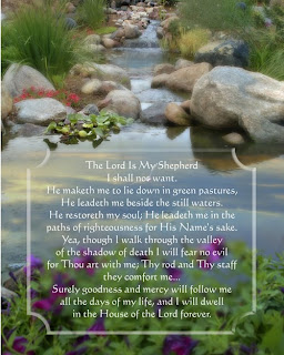 Psalm 23 Verse with pond(lake) background hot picture