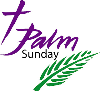Palm Sunday stylish logo with cross and palms hot picture