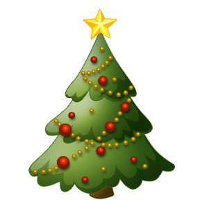 Very beautiful decorated Christmas tree clip art with baubles and glowing lights, Christmas star clipart images and religious Christian Christmas wallpapers free download
