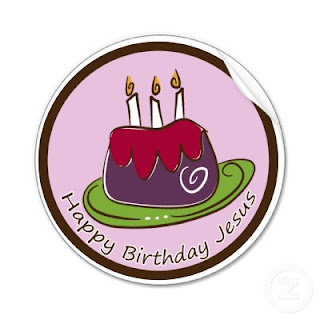 Free download Christmas pictures of Happy Birthday Jesus sticker with candles and Christmas cakes clip art decoration religious images of Jesus Christ nativity scene decorated on Christmas cake