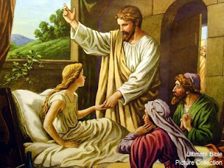 Drawing photo of Jesus miracle of healing Jairus daughter at her parents download free religious background pictures