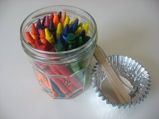 Crayons in a jar
