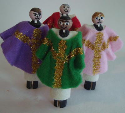 Finished Priest Peg Dolls