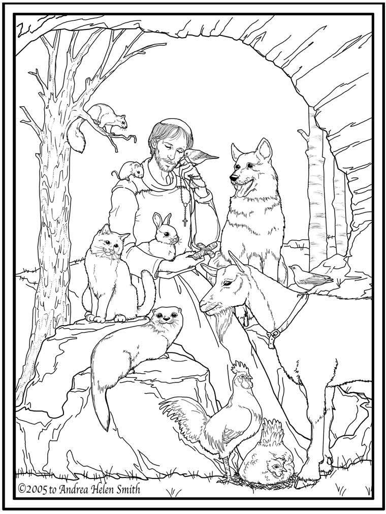 saint francis of assisi coloring pages - photo #12