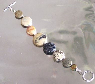 Mixed stone and sterling silver bracelet - $38 SOLD