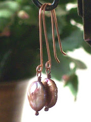 Copper coin pearls and hand-shaped earwires - $19 SOLD