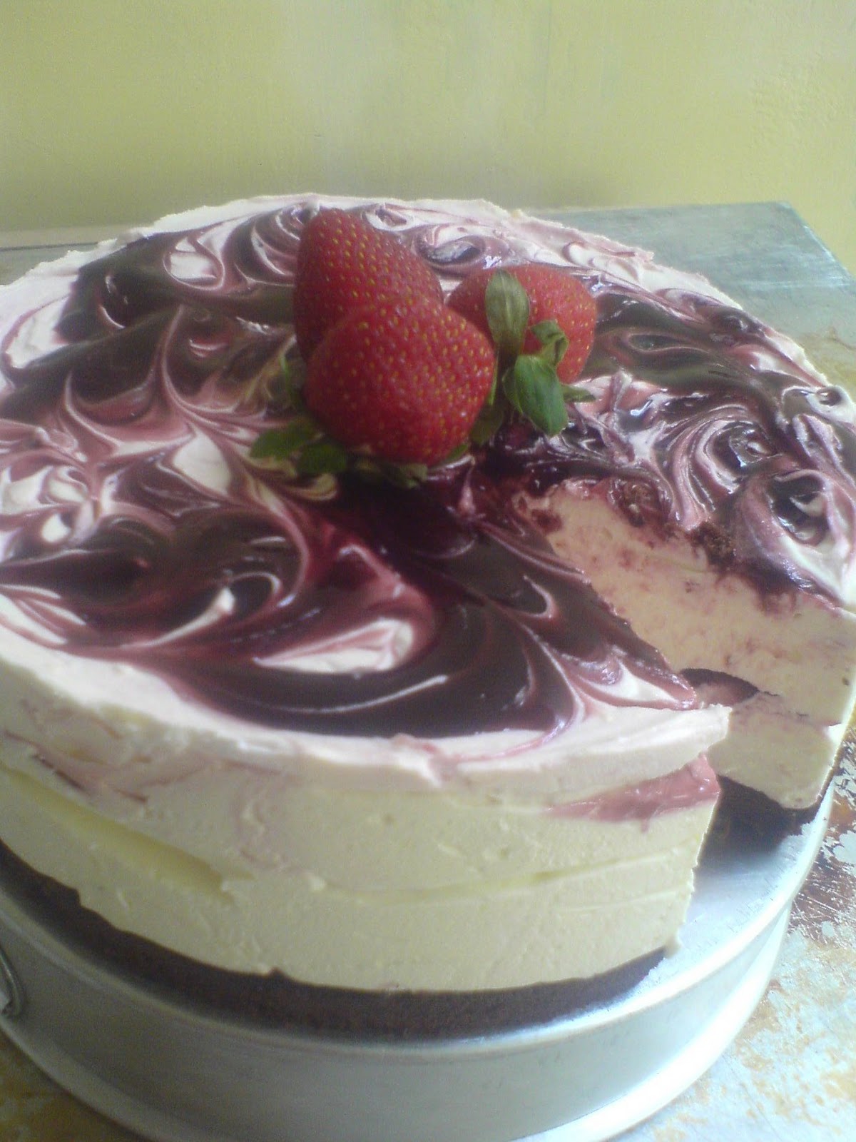 Fitrah Kitchen: BLUEBERRY CHEESE CAKE (unbaked)