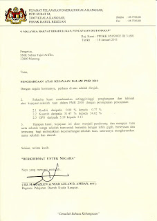 Surat Rasmi Ucapan Tahniah Surasmi F