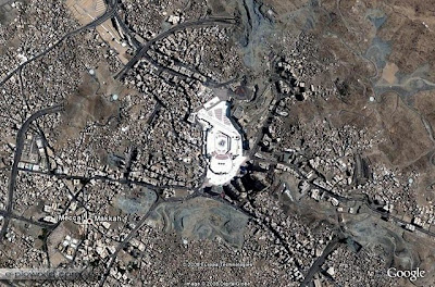 google+earth+ +kaabah,+mekkah Misteri Kaabah Yang Menggegerkan NASA