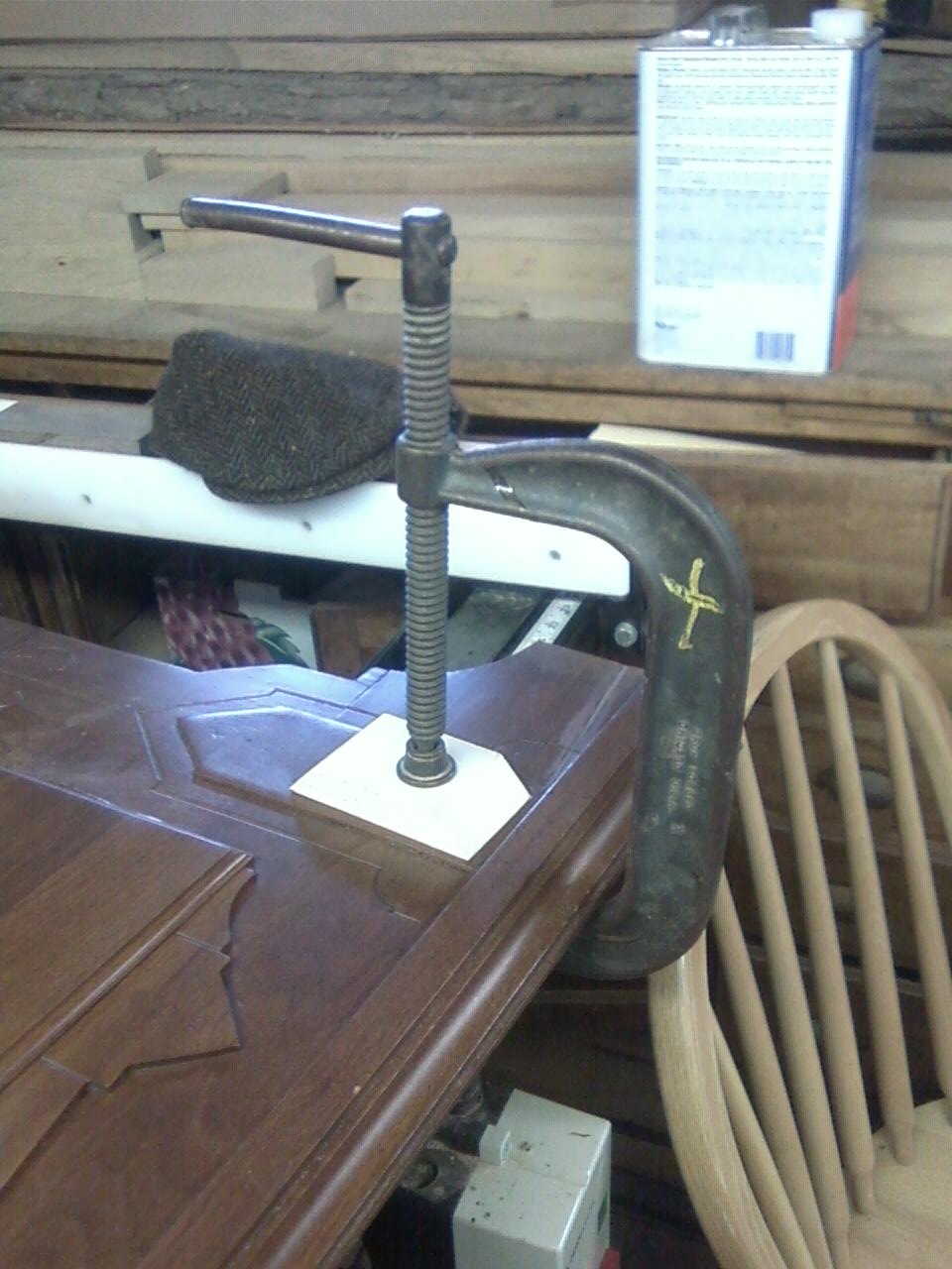 John Mark Power, Antiques Conservator Repairing a Cracked Headboard