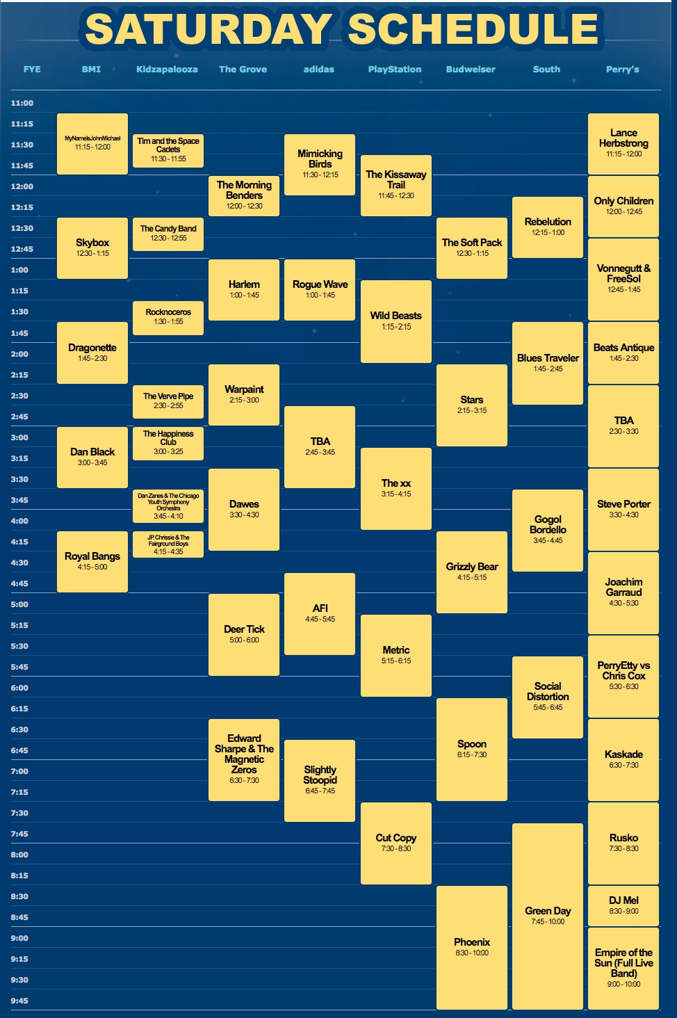 HIGHTOWER AND JONES: 2010 Lollapalooza Schedule Released HIGHTOWER AND JONES: 2010 Lollapalooza Schedule Released