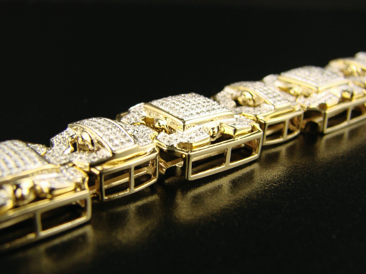 new_york_jewels 10K MENS YELLOW GOLD SI PAVE DIAMOND