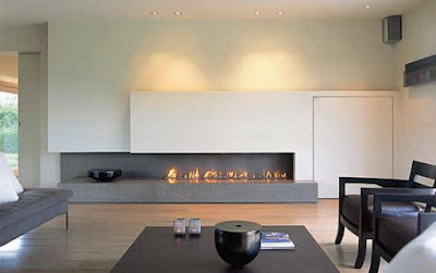 New Minimalist Home With Fireplace