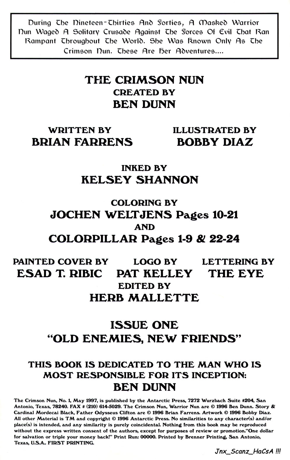 Read online Crimson Nun comic -  Issue #1 - 2