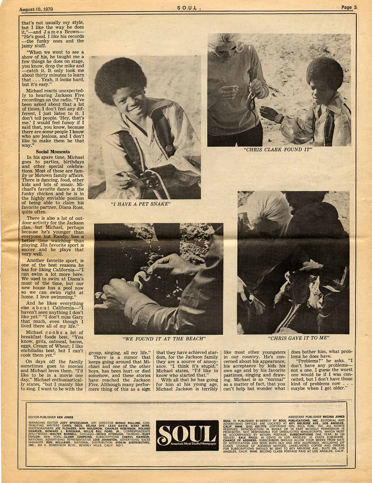 J5 Collector: Michael Monday: Soul Cover, August 10, 1970