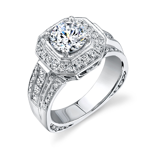 Sabri Guven Fine Jewelry Simon G 18Kt White Gold Engagment Ring