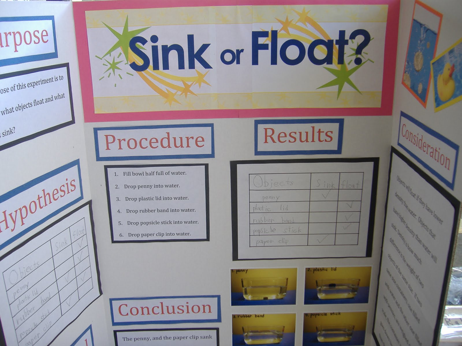 Floating Egg Science Fair Project submited images.