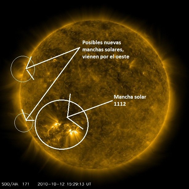 EL REGRESA: imagen del Sol del dia de hoy 12 de Oct.