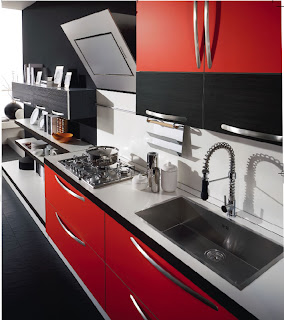 Red Kitchen Cabinets