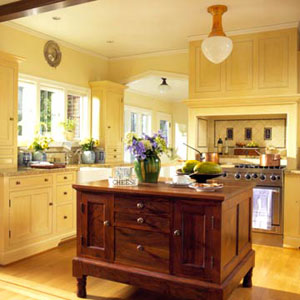 yellow kitchen cabinets design