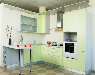 green kitchen cabinets