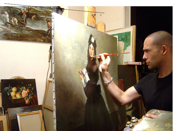 Raphaël DAGHER , finition d 'un tableau