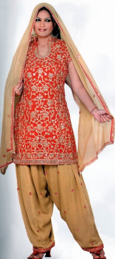 Punjabi Salwar Kameez - Red Salwar Kameez ~ Ladies Fashion Style