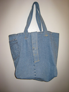 Home Made Originals: Recycled Jeans-Grocery Tote--Crafting Day 84