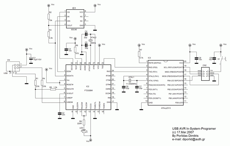 8051- AVR - PIC MICROCONTROLLER PROJECTS: USB AVR In-System-Programmer