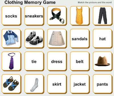 English Corner: CLOTHES MEMORY GAME (3rd)