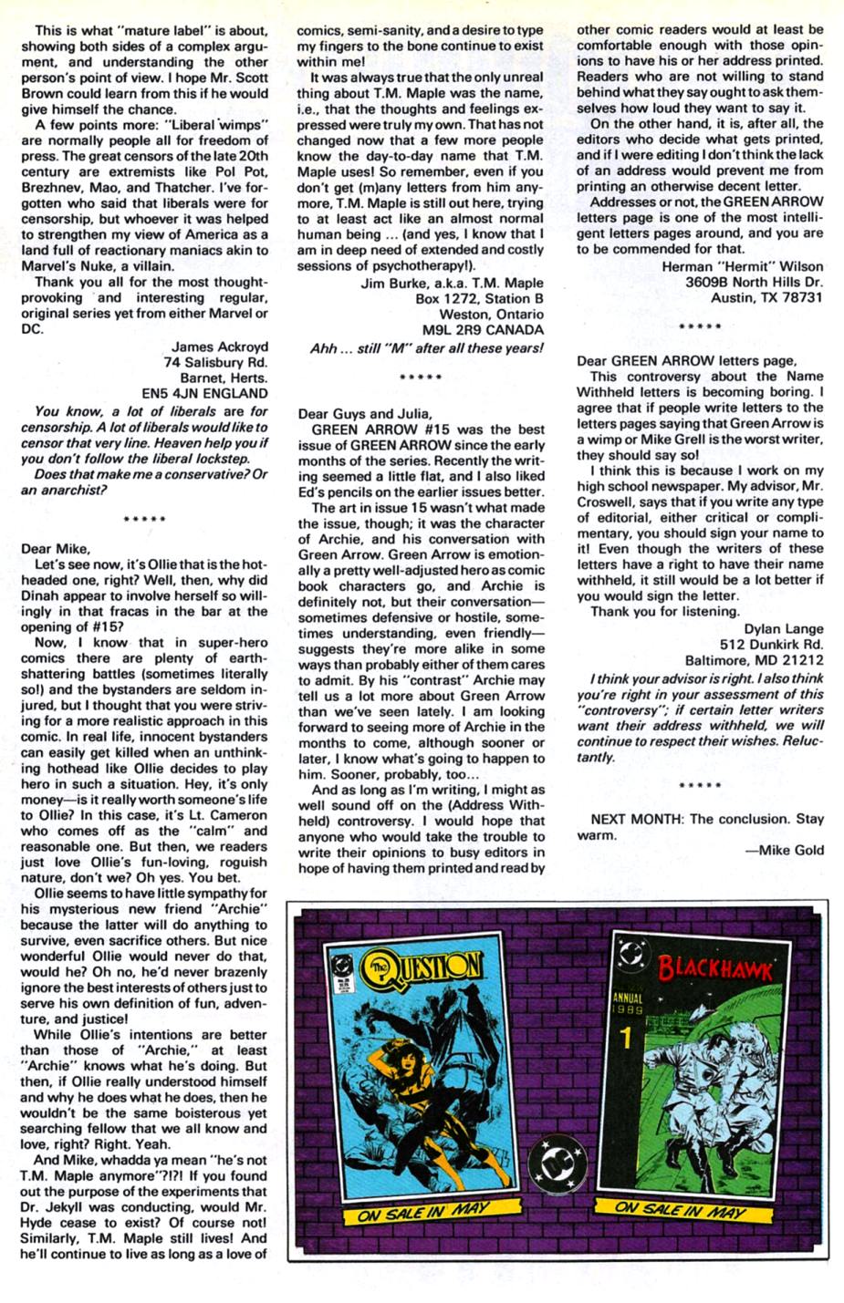 Read online Green Arrow (1988) comic -  Issue #19 - 27