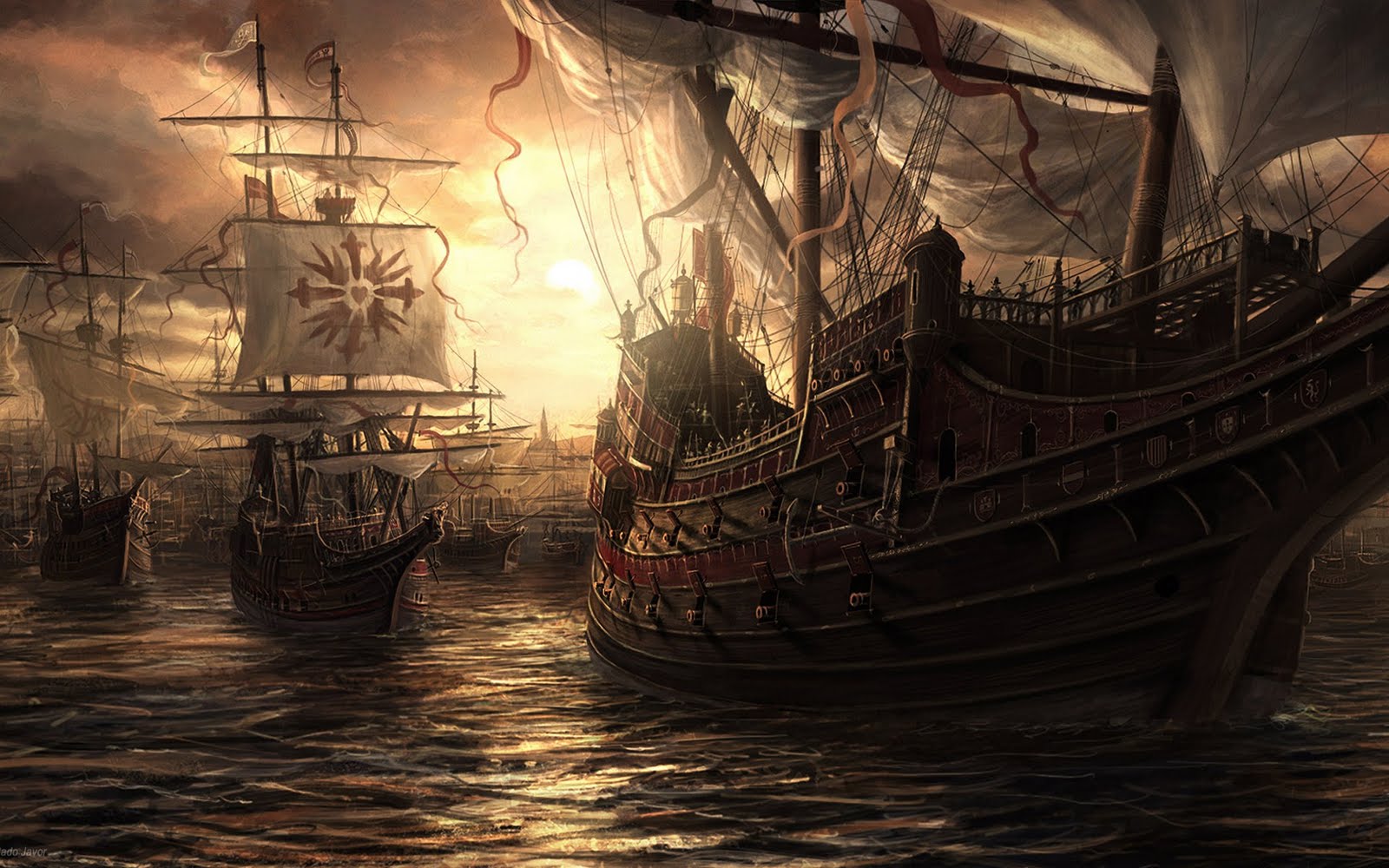 Old Pirate Ships Wallpaper