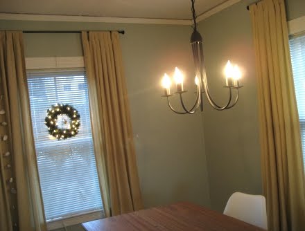 shell garland over curtain