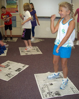 Back to School with Newspaper Dancing – A great idea to a first day icebreaker or anytime fun!  Use music, movement, fractions and fun to get students smiling and dancing.  Supplies are easy! Music and newspapers. A playlist and more ideas for dancing and movement for music class or the regular classroom are included.