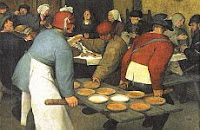 color photo of a detail from a painting of a Renaissance era feast