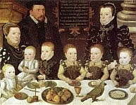 color photo of a 1567 portrait of the Cobham family