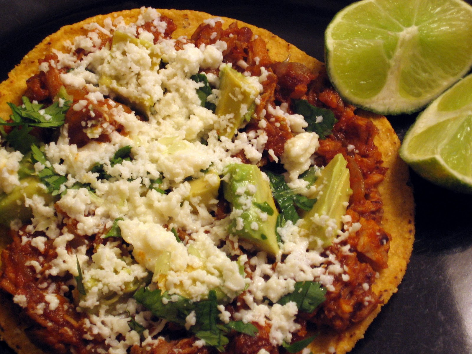 Spicy Mexican Shredded Pork Tostadas (Tinga)