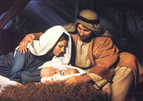 Manjedoura de Jesus, com José e Maria