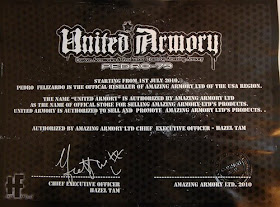 United Armory Certificate Amazing Armory