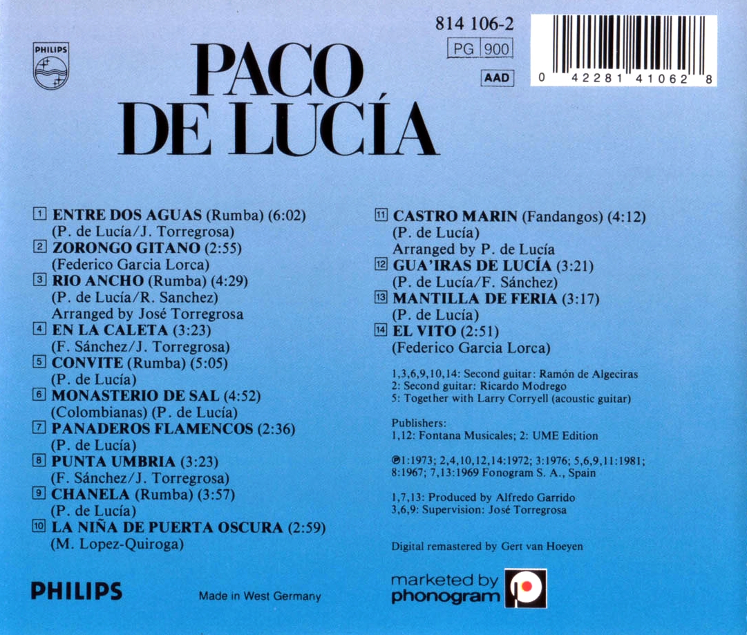Sentidos Paco de Lucía. Entre dos Aguas. 1981. Sentidos Paco de Lucía. Entre dos Aguas. 1981.