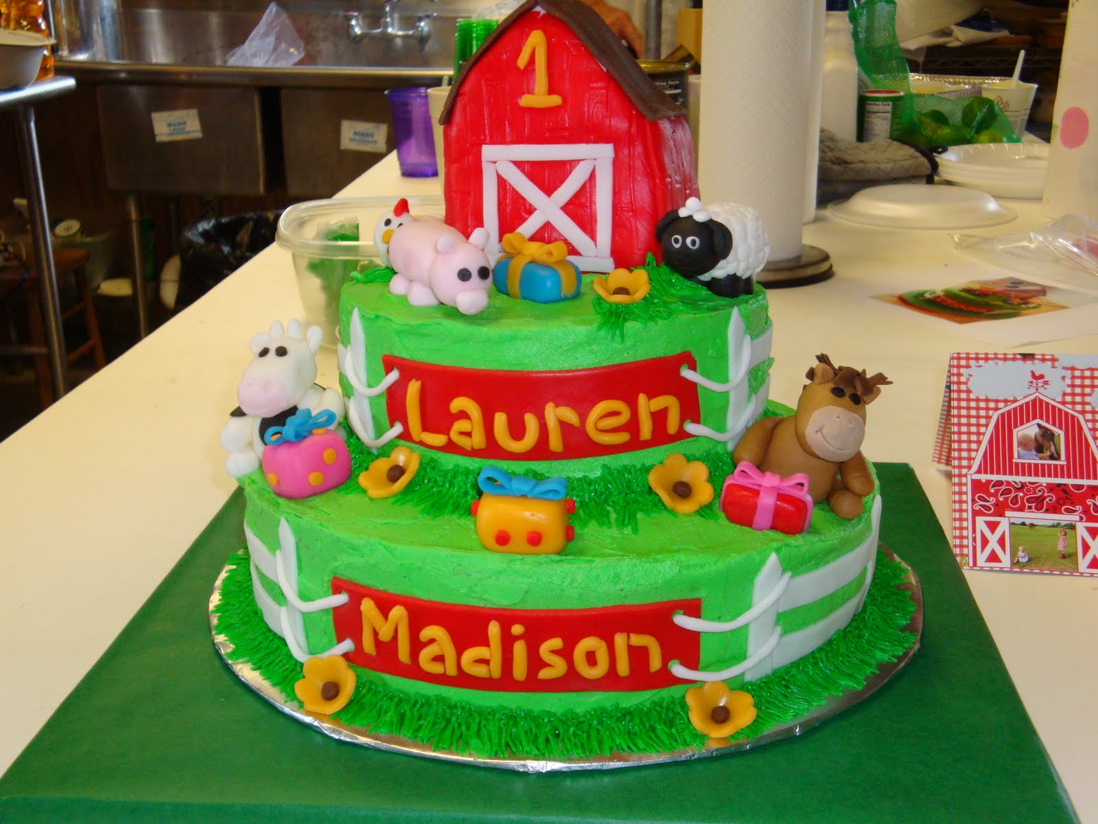 Sweet Thang's Confections Farm Cake for Madison & Lauren!